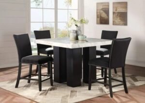 Style Home Furniture – Dining Room Set – D163-WT/D163C-BK