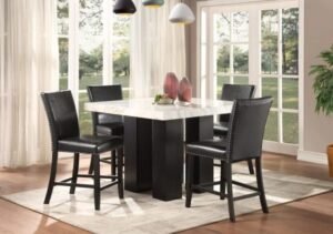Style Home Furniture – Dining Room Set – D563-WT/D564C-BK