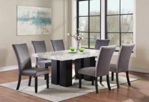 Style Home Furniture – Dining Room Set – D563-WT/D563C-GY