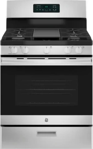 GE - 5.0 Cu. Ft. Freestanding Gas Range - Stainless Steel -JGBS66REKSS
