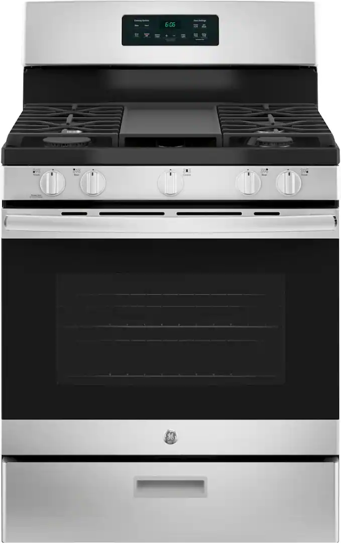 GE - 5.0 Cu. Ft. Freestanding Gas Range - Stainless Steel -JGBS66REKSS