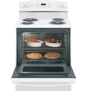 GE - 5.0 Cu. Ft. Self-Cleaning Freestanding Electric Range - White - JB256DMWW