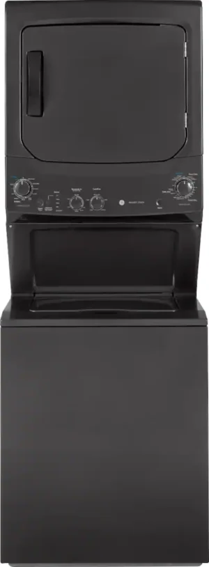 GE - 3.8 Cu. Ft. Top Load Washer and 5.9 Cu. Ft. Electric Dryer Laundry Center - Diamond Gray - GUD27ESPMDG