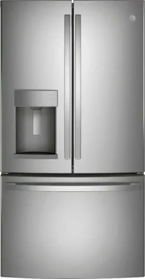 GE - 27.7 Cu. Ft. French Door Refrigerator with Space Saving Ice Maker - Stainless Steel -GFE28GYNFS