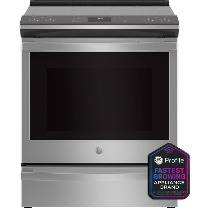 GE Profile™ 30" Smart Slide-In Fingerprint Resistant Front-Control Induction and Convection Range with No Preheat Air Fry - PHS930YPFS