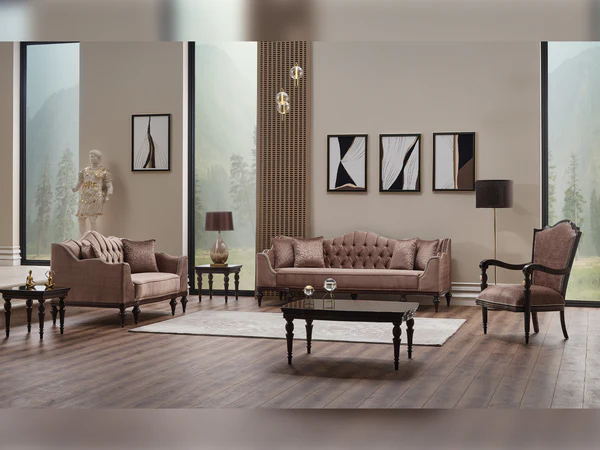 Zumrut 3-pieces (Sofa & Loveseat & Chair) Livingroom Set Light Brown - 101-ZUM-AQUA3720-3L21