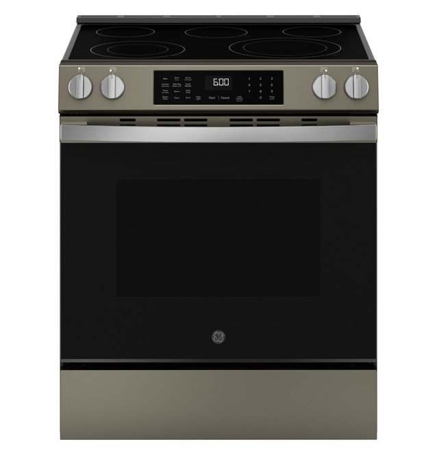 GE® ENERGY STAR® 30" Slide-In Electric Convection Range with No Preheat Air Fry and EasyWash™ Oven Tray- GRS600AVES
