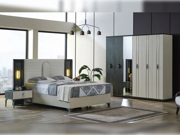 Nero Bedroom (Queen Storage Bed With Headboard & Dresser With Mirror & 2 Nightstand )-B331-345