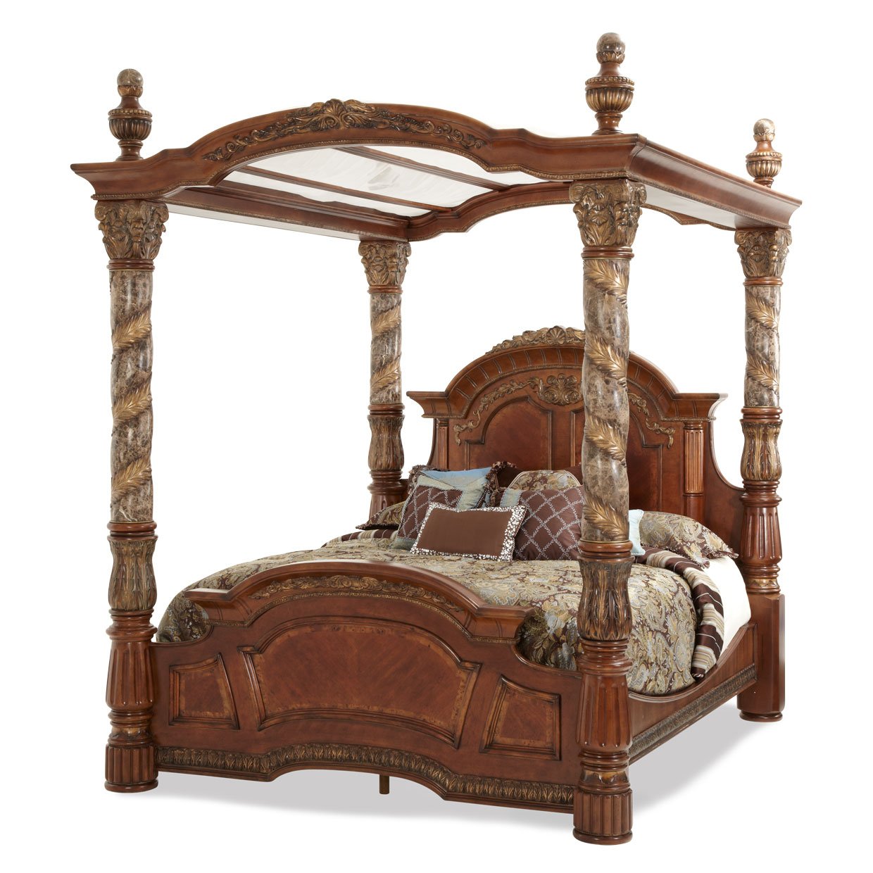 villa valencia Finish: Classic Chestnut Eastern King Canopy Bed