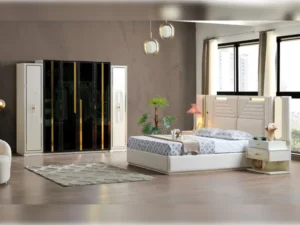 Marsel Bedroom (Queen Storage Bed With Headboard & Dresser With Mirror & 2 Nightstand With Back Part)-B331-344