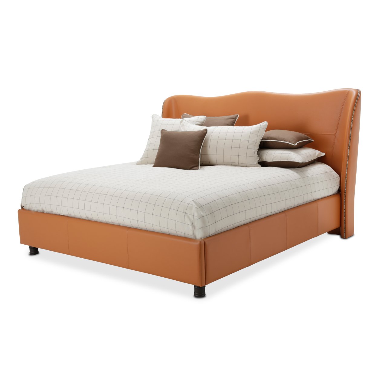 21 cosmopolitan taupe Finish: Pebble Grain Taupe/Umber Cal King Upholstered Tufted Bed