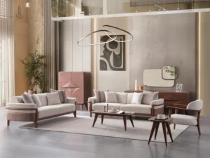 Odin 4-pieces (4 Seater Sofa & 3 Seater Sofa & 2 Chair) Livingroom Set Cream Fast Delivery New