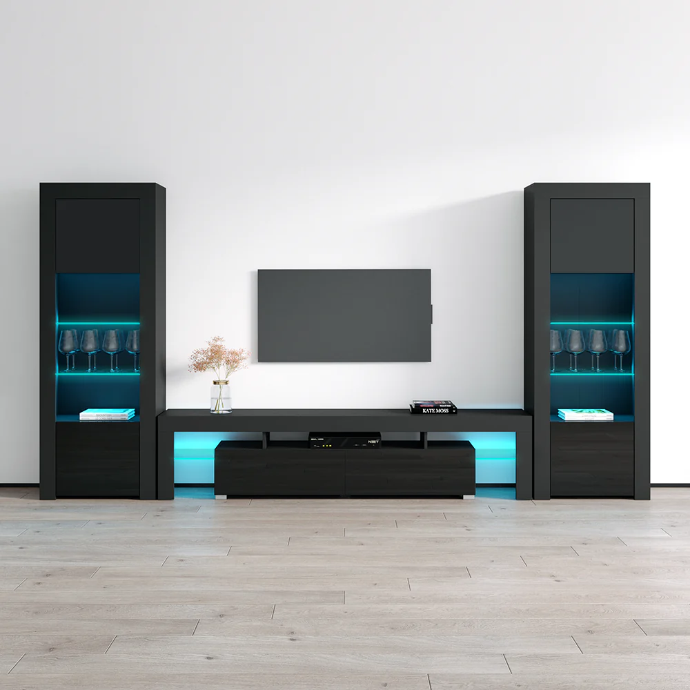 Milano 200-BK-BK Entertainment Center