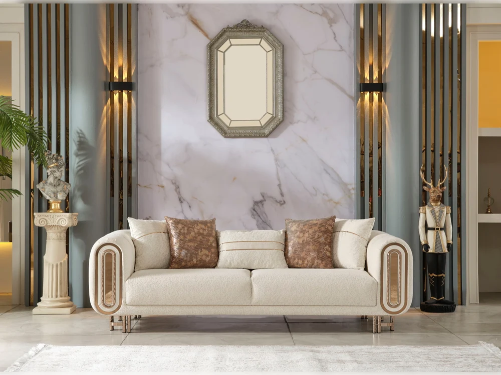 Bella Stationary Loveseat Cream