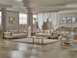 Delux Convertible Loveseat Cream