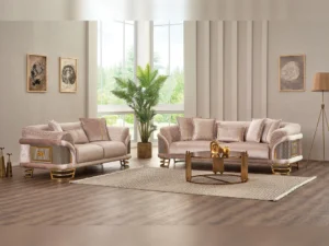 Versace Stationary Loveseat Cream