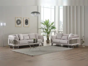 Versace Stationary Loveseat Light Grey