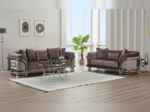 Versace Stationary Loveseat Dark Grey